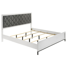  Coaster Furniture Sonora 224861KW California King Upholstered Panel Bed - White IMAGE 1