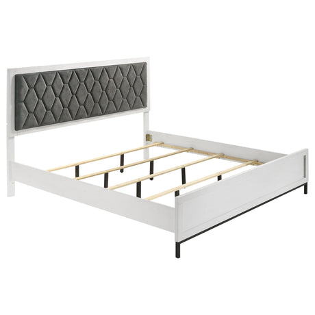  Coaster Furniture Sonora 224861KW California King Upholstered Panel Bed - White IMAGE 1