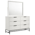  Coaster Furniture Sonora 224863M 6-Drawer Dresser with Mirror - White IMAGE 1