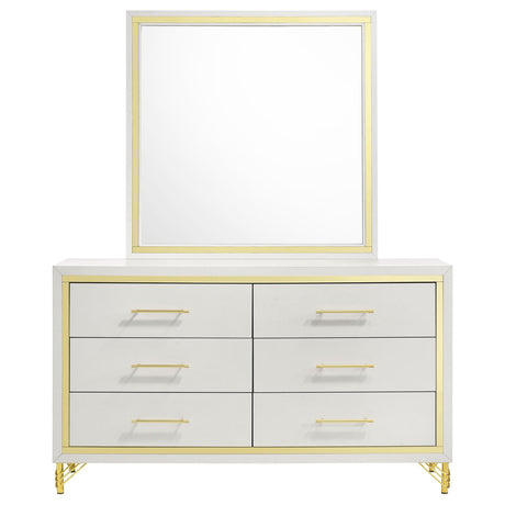  Coaster Furniture Lucia 224733M 6-Drawer Dresser with Mirror - White IMAGE 2