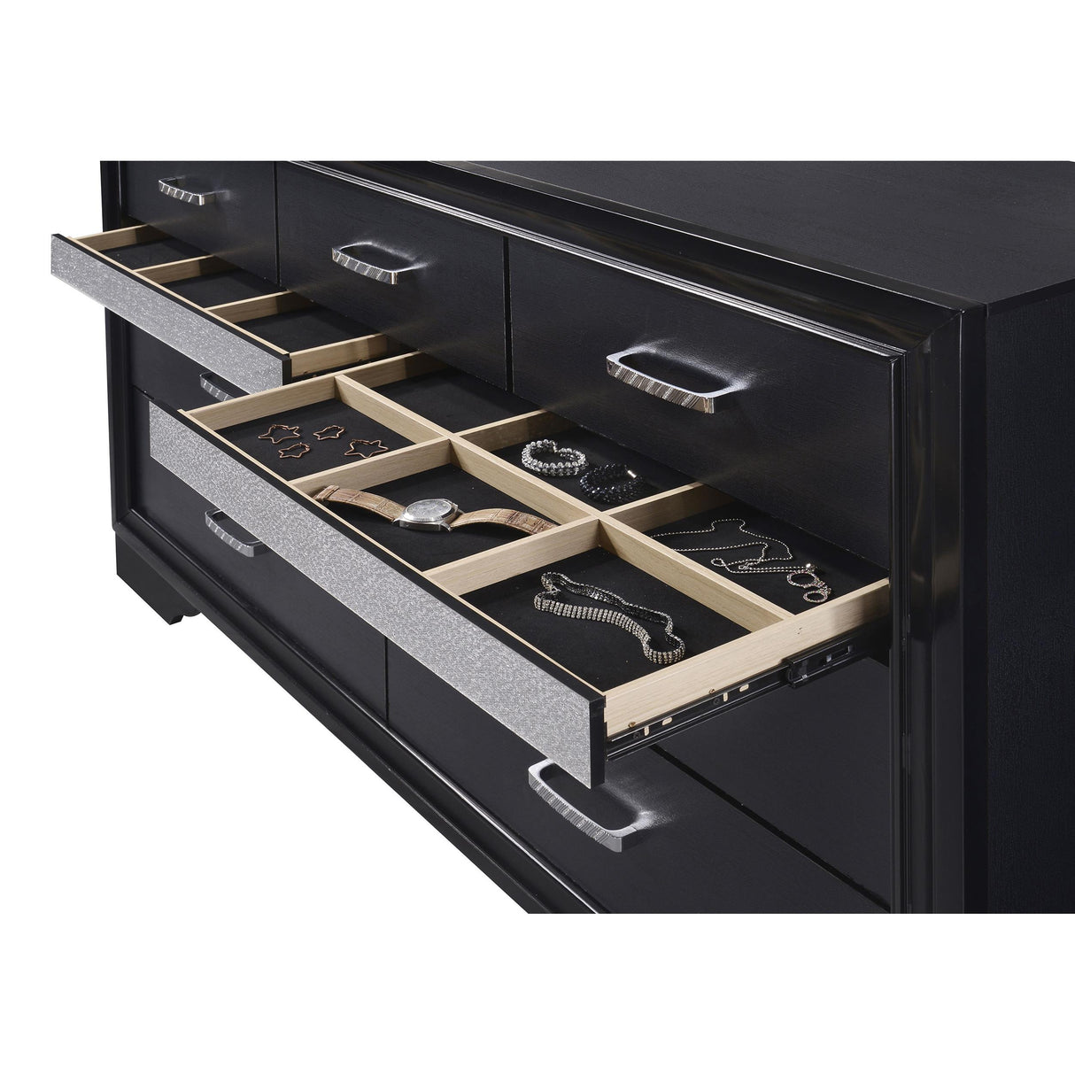  Coaster Furniture Miranda 206363M 7-Drawer Dresser with Mirror - Black IMAGE 11