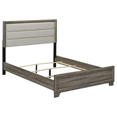  Coaster Furniture Wright 223341Q 52-inch Upholstered Queen Bed - Brown Oak IMAGE 1