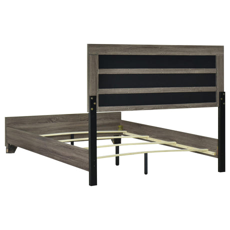  Coaster Furniture Wright 223341Q 52-inch Upholstered Queen Bed - Brown Oak IMAGE 3