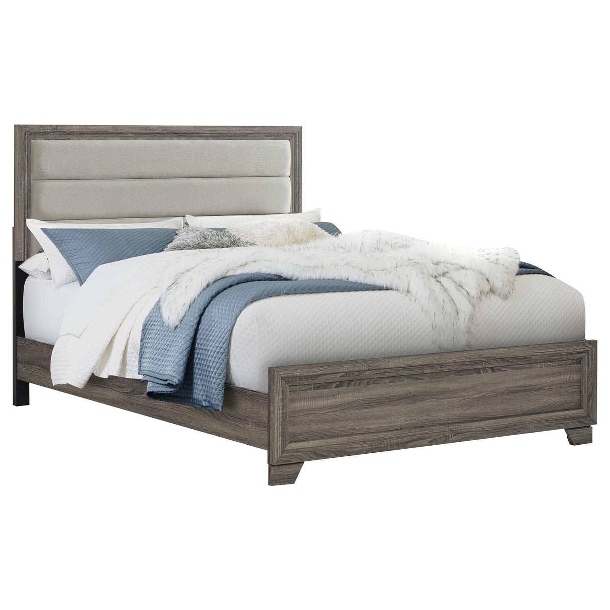  Coaster Furniture Wright 223341KW 52-inch Upholstered California King Bed - Brown Oak IMAGE 2