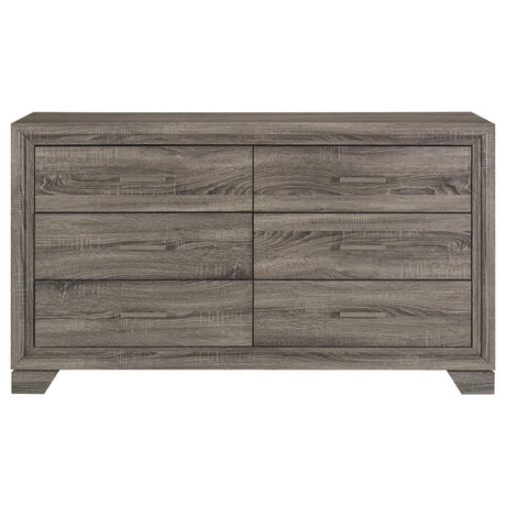  Coaster Furniture Wright 223343 6-Drawer Dresser Cabinet - Brown Oak IMAGE 2