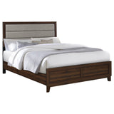  Coaster Furniture Welsley 223441KE 50-inch Upholstered Eastern King Bed - Walnut IMAGE 2
