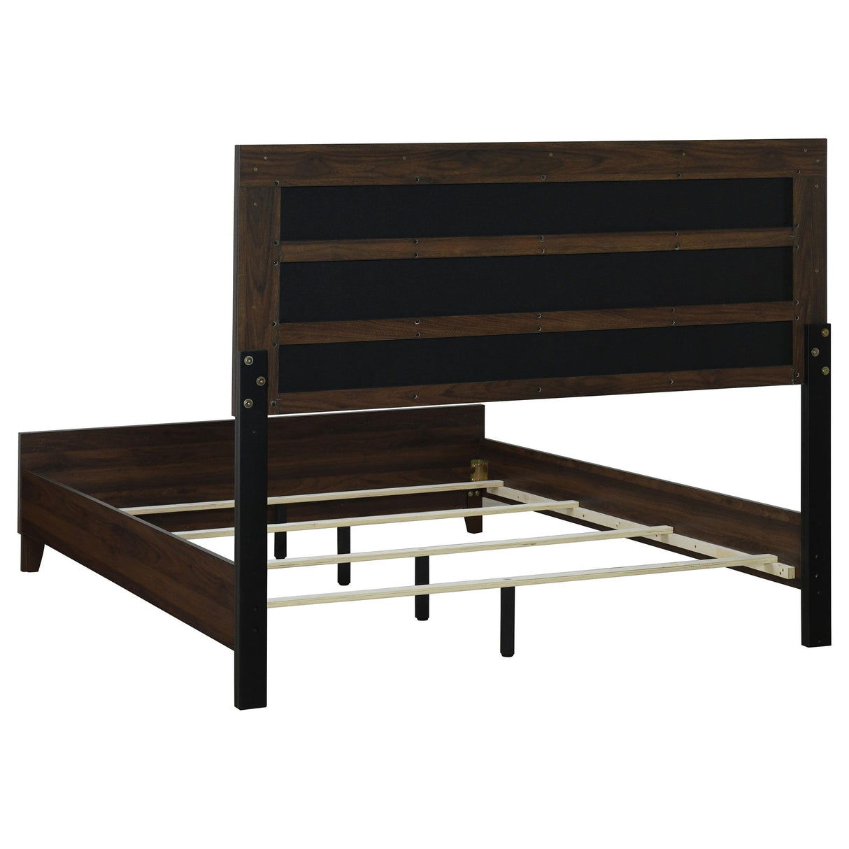  Coaster Furniture Welsley 223441KE 50-inch Upholstered Eastern King Bed - Walnut IMAGE 3