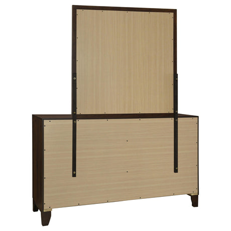  Coaster Furniture Welsley 223443M 6-Drawer Dresser and Mirror - Walnut IMAGE 4