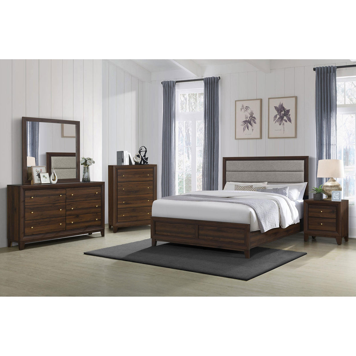 Coaster Furniture Welsley 223443M 6-Drawer Dresser and Mirror - Walnut IMAGE 8