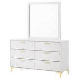  Coaster Furniture Kendall 224403M 6-Drawer Dresser with Mirror - White IMAGE 3