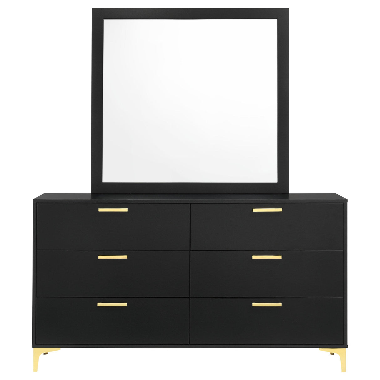  Coaster Furniture Kendall 224453M 6-Drawer Dresser with Mirror - Black IMAGE 2