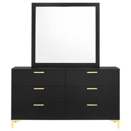  Coaster Furniture Kendall 224453M 6-Drawer Dresser with Mirror - Black IMAGE 2