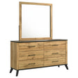  Coaster Furniture Kaywood 225003M 6-Drawer Dresser and Mirror - Natural Pine IMAGE 1