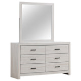  Coaster Furniture Brantford 207053M 6-Drawer Dresser with Mirror - Coastal White IMAGE 1