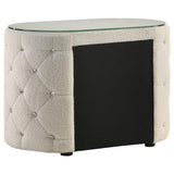  Coaster Furniture Sonya 360112 2-Drawer Upholstered Nightstand Bedside Table - Ivory IMAGE 4