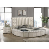  Coaster Furniture Sonya 360112 2-Drawer Upholstered Nightstand Bedside Table - Ivory IMAGE 9