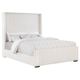  Coaster Furniture Natasha 306051Q 65-inch Upholstered Queen Wingback Bed - Cream IMAGE 2