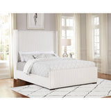  Coaster Furniture Natasha 306051Q 65-inch Upholstered Queen Wingback Bed - Cream IMAGE 4
