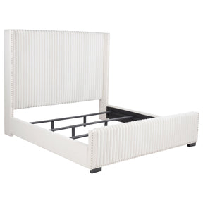 Coaster Furniture Natasha 306051KE 65-inch Upholstered Eastern King Wingback Bed - Cream IMAGE 1