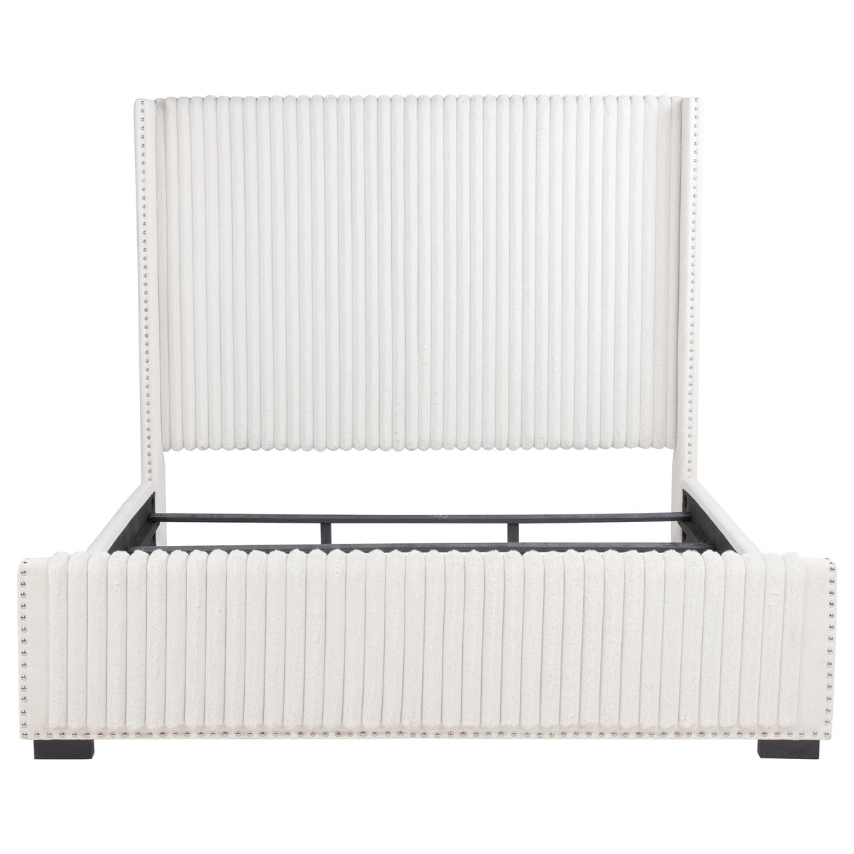  Coaster Furniture Natasha 306051KE 65-inch Upholstered Eastern King Wingback Bed - Cream IMAGE 3