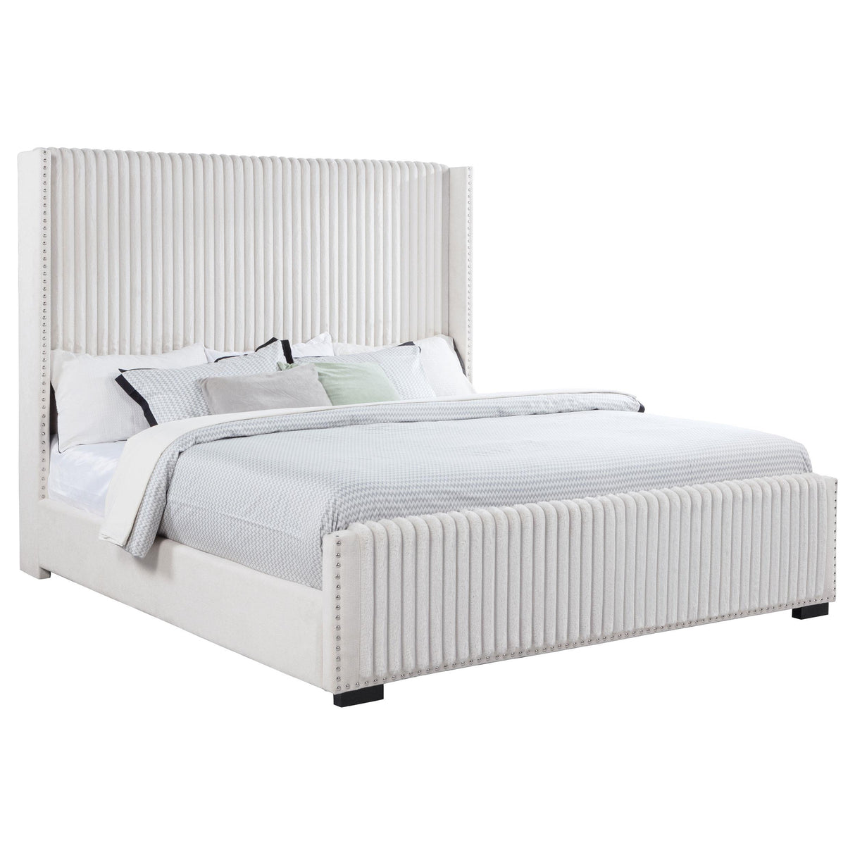  Coaster Furniture Natasha 306051KW 65-inch Upholstered California King Bed - Cream IMAGE 2