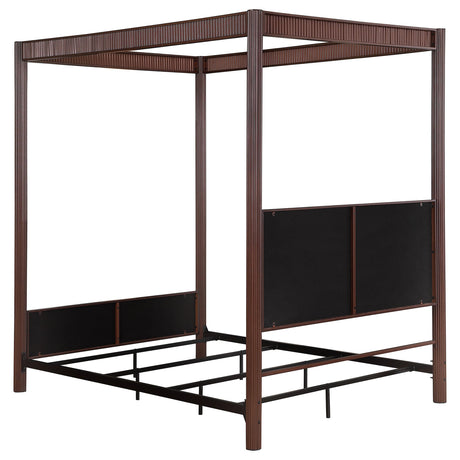  Coaster Furniture Zimmerlee 360331Q 89-inch Metal Queen Canopy Bed - Rust Brown IMAGE 5
