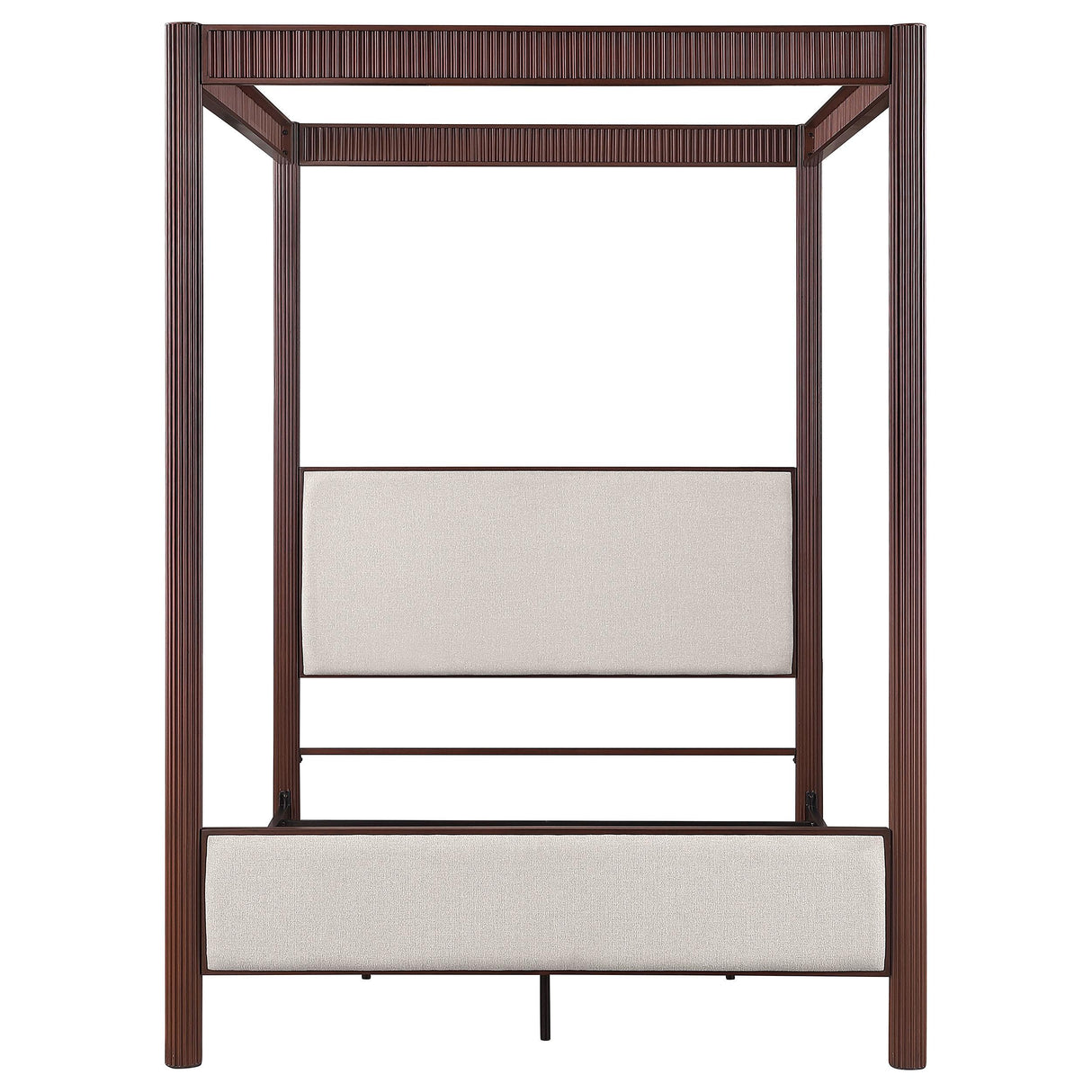  Coaster Furniture Zimmerlee 360331KE 89-inch Metal Eastern King Canopy Bed - Rust Brown IMAGE 2