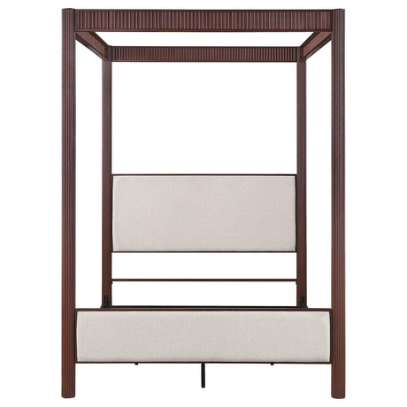  Coaster Furniture Zimmerlee 360331KE 89-inch Metal Eastern King Canopy Bed - Rust Brown IMAGE 2
