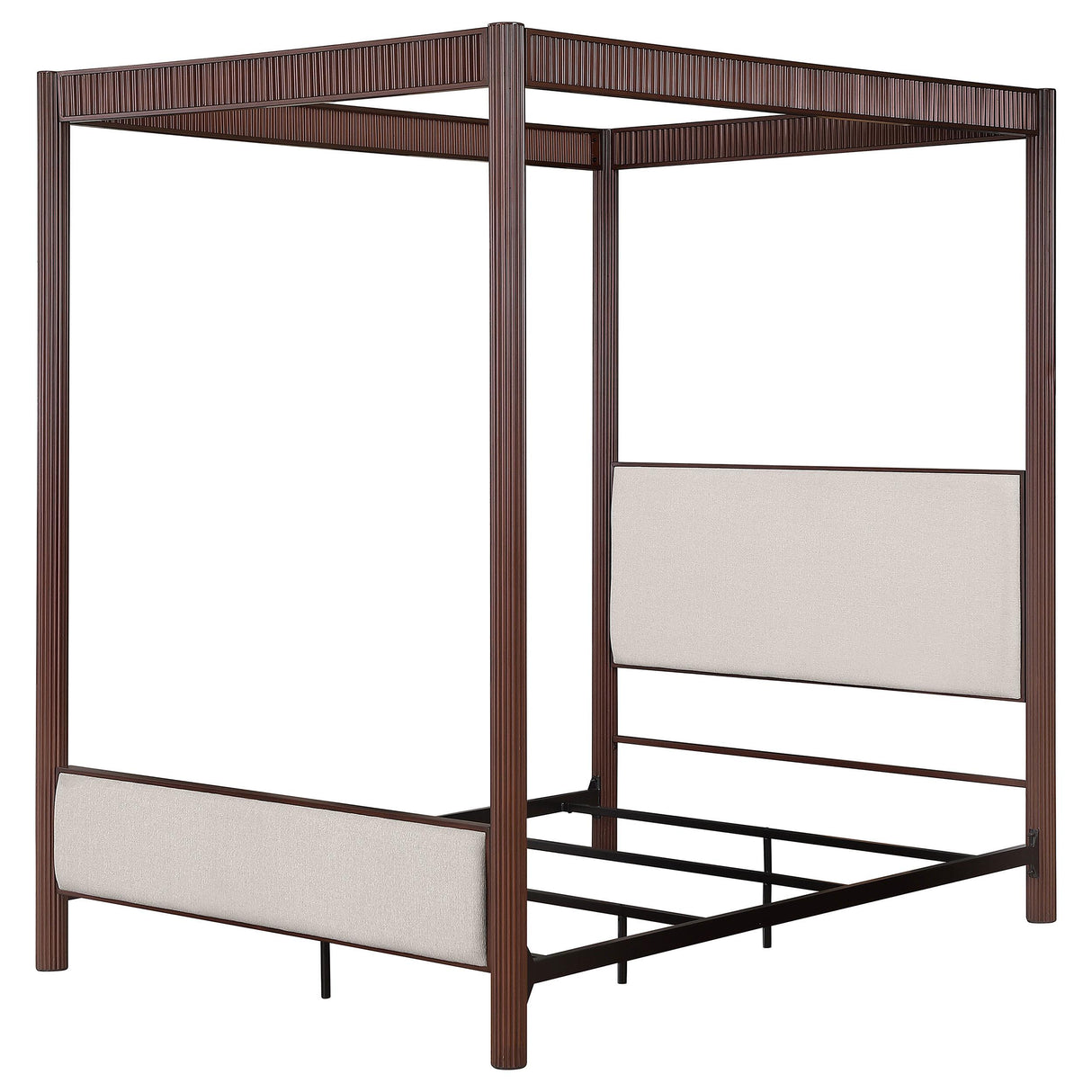  Coaster Furniture Zimmerlee 360331KE 89-inch Metal Eastern King Canopy Bed - Rust Brown IMAGE 3