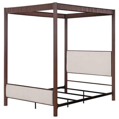  Coaster Furniture Zimmerlee 360331KE 89-inch Metal Eastern King Canopy Bed - Rust Brown IMAGE 3