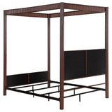  Coaster Furniture Zimmerlee 360331KE 89-inch Metal Eastern King Canopy Bed - Rust Brown IMAGE 5