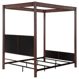  Coaster Furniture Zimmerlee 360331KE 89-inch Metal Eastern King Canopy Bed - Rust Brown IMAGE 6