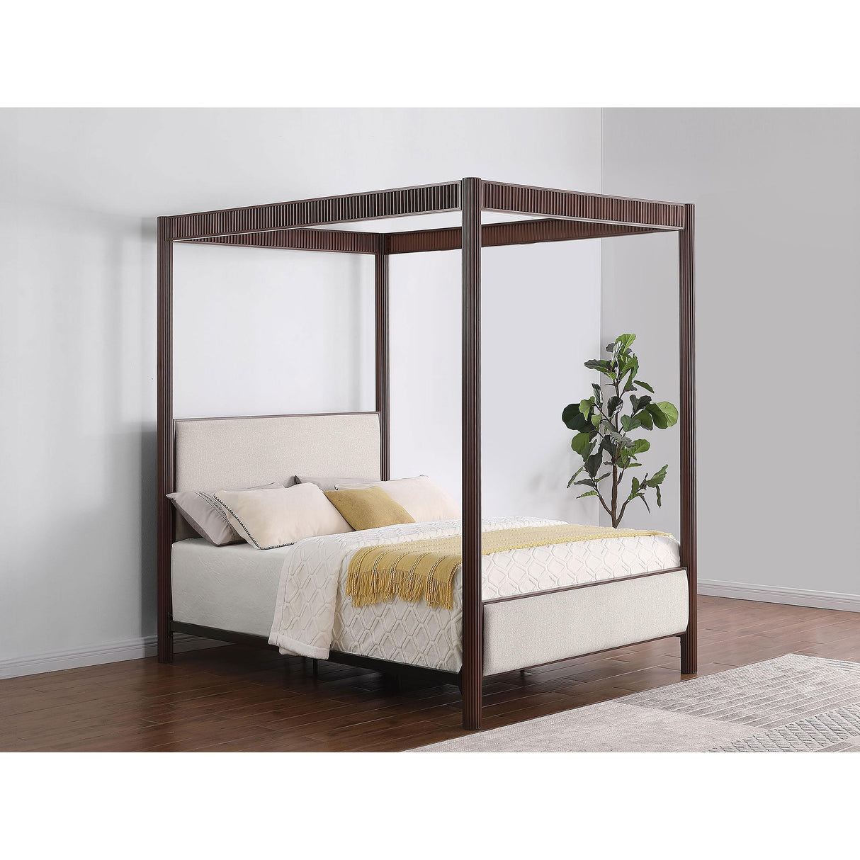  Coaster Furniture Zimmerlee 360331KE 89-inch Metal Eastern King Canopy Bed - Rust Brown IMAGE 8
