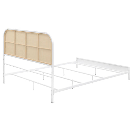  Coaster Furniture Amherst 360301Q Radio Weave Rattan Metal Queen Bed - White IMAGE 6