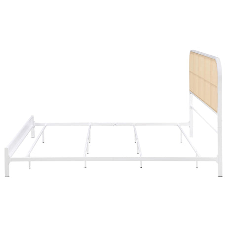  Coaster Furniture Amherst 360301KE Radio Weave Rattan Metal Eastern King Bed - White IMAGE 4