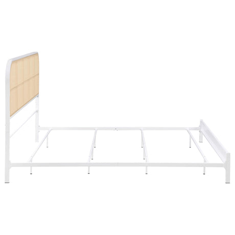  Coaster Furniture Amherst 360301KE Radio Weave Rattan Metal Eastern King Bed - White IMAGE 7