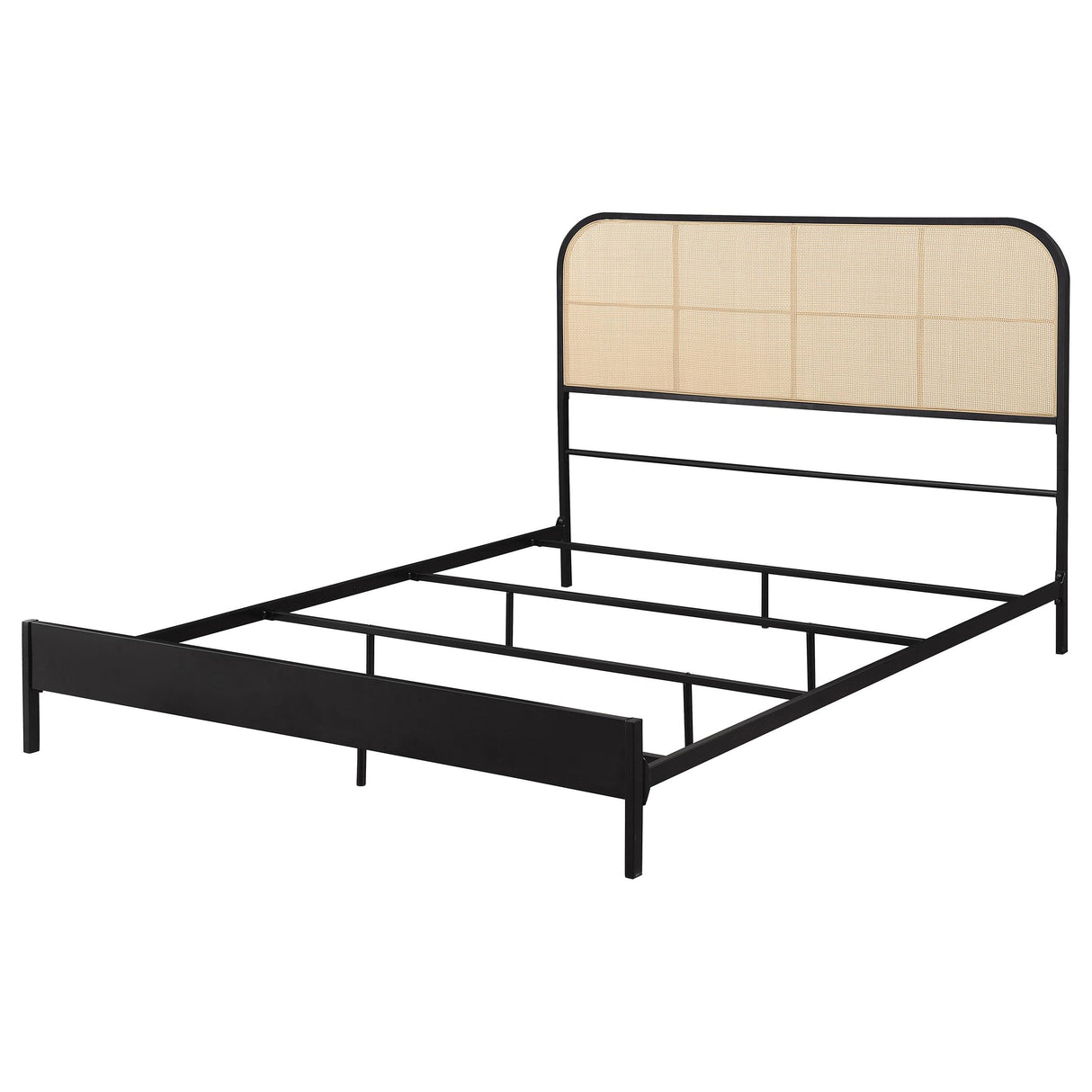  Coaster Furniture Amherst 360351Q Radio Weave Rattan Metal Queen Bed - Black IMAGE 3