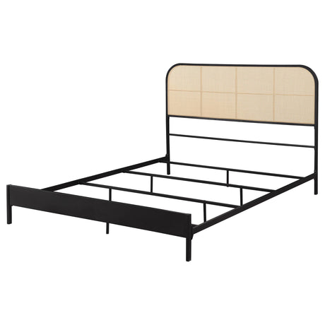  Coaster Furniture Amherst 360351Q Radio Weave Rattan Metal Queen Bed - Black IMAGE 3