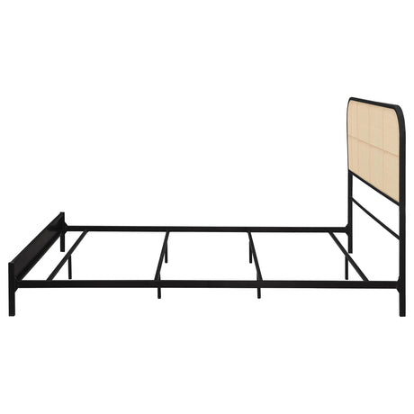 Coaster Furniture Amherst 360351Q Radio Weave Rattan Metal Queen Bed - Black IMAGE 4