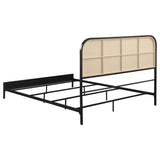 Coaster Furniture Amherst 360351Q Radio Weave Rattan Metal Queen Bed - Black IMAGE 5
