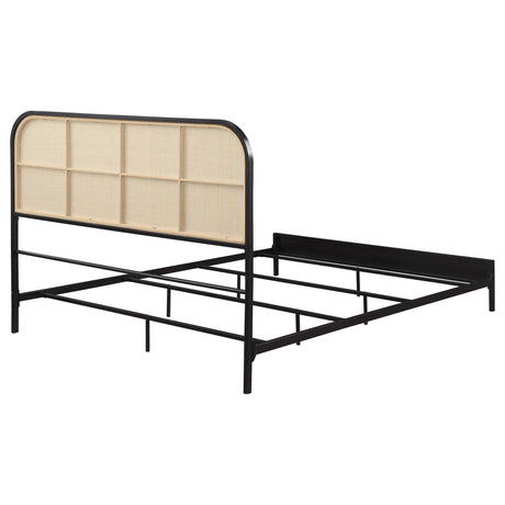  Coaster Furniture Amherst 360351Q Radio Weave Rattan Metal Queen Bed - Black IMAGE 6