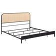  Coaster Furniture Amherst 360351KE Radio Weave Rattan Metal Eastern King Bed - Black IMAGE 1