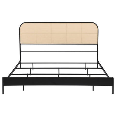 Coaster Furniture Amherst 360351KE Radio Weave Rattan Metal Eastern King Bed - Black IMAGE 2