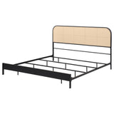  Coaster Furniture Amherst 360351KE Radio Weave Rattan Metal Eastern King Bed - Black IMAGE 3