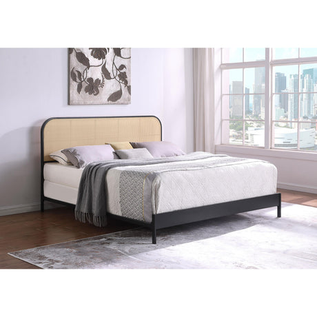  Coaster Furniture Amherst 360351KE Radio Weave Rattan Metal Eastern King Bed - Black IMAGE 8