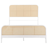  Coaster Furniture Lanewood 360251Q Open Cane Webbing Metal Queen Bed - White IMAGE 2