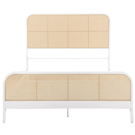  Coaster Furniture Lanewood 360251Q Open Cane Webbing Metal Queen Bed - White IMAGE 2