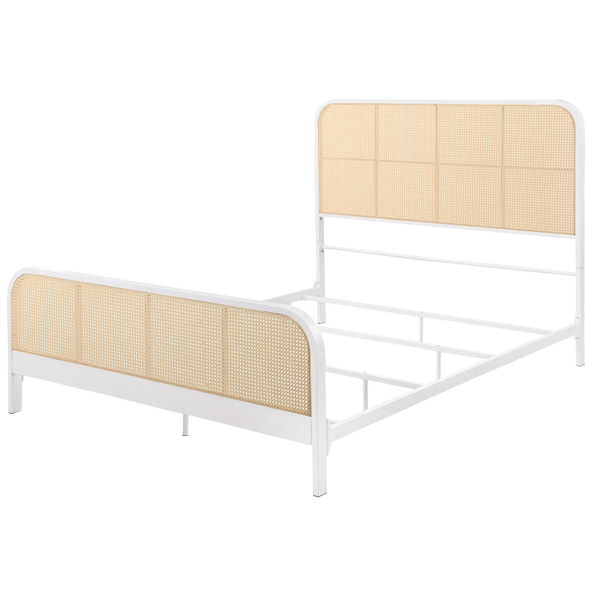  Coaster Furniture Lanewood 360251Q Open Cane Webbing Metal Queen Bed - White IMAGE 3