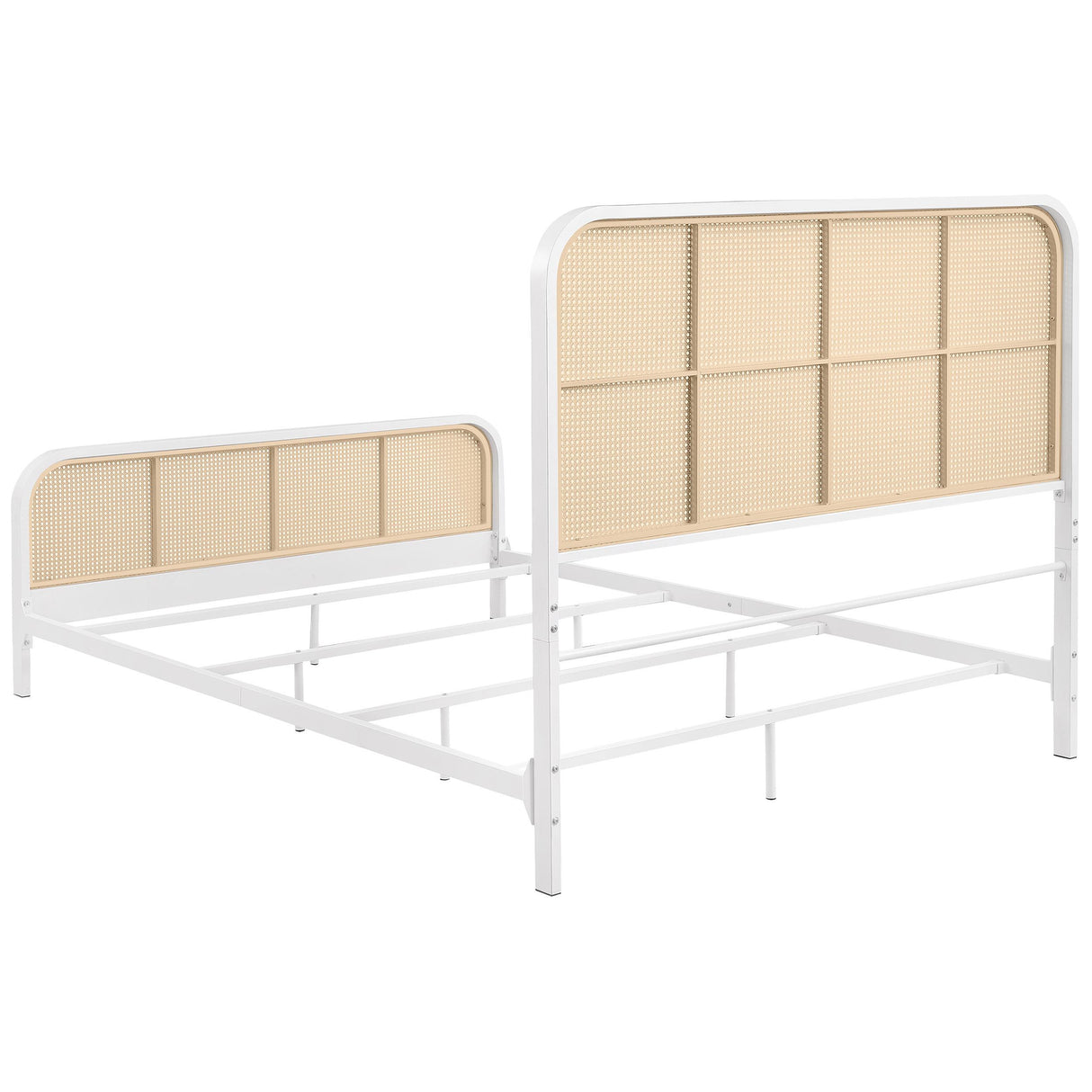  Coaster Furniture Lanewood 360251Q Open Cane Webbing Metal Queen Bed - White IMAGE 5