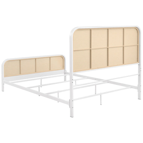  Coaster Furniture Lanewood 360251Q Open Cane Webbing Metal Queen Bed - White IMAGE 5